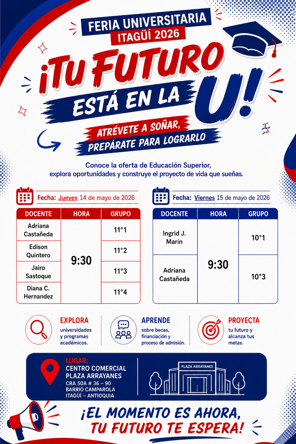 Invitación feria universitaria Itagui 2026.  C.c Arrayanes.